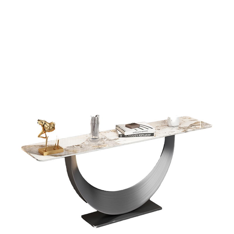 Modern Luxury Console Table Marble Top U Shape Stainless Steel Frame Unique Home Furniture for Living Room Hotels Direct Chinese