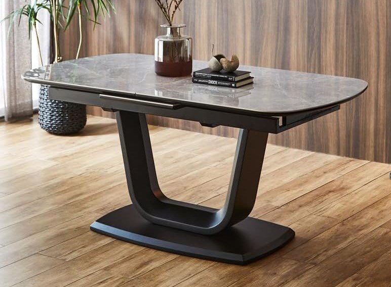 Mirai Shokai Dining Table Extendable Ceramic White Ceramic Table Extendable Dining Table Scandinavian Extendable Table 160 200 Table Only Wooden Shrinkage...