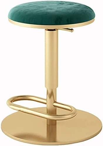 TAOZUYING Stool on Wheels Retro Bar Chair, High Stool, Golden Tripod, Coffee Shop, Tea Shop, Lounge (Color : Green)