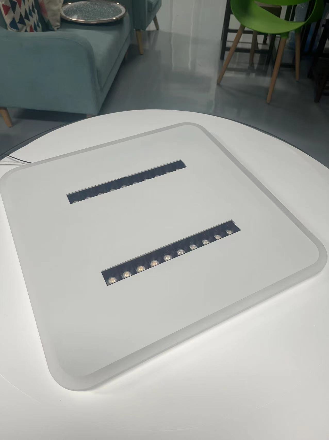 Modern Minimalist Square Rectangular Iron Aluminum Acrylic Spotlight LED Flush Mount Ceiling Light For Living Room